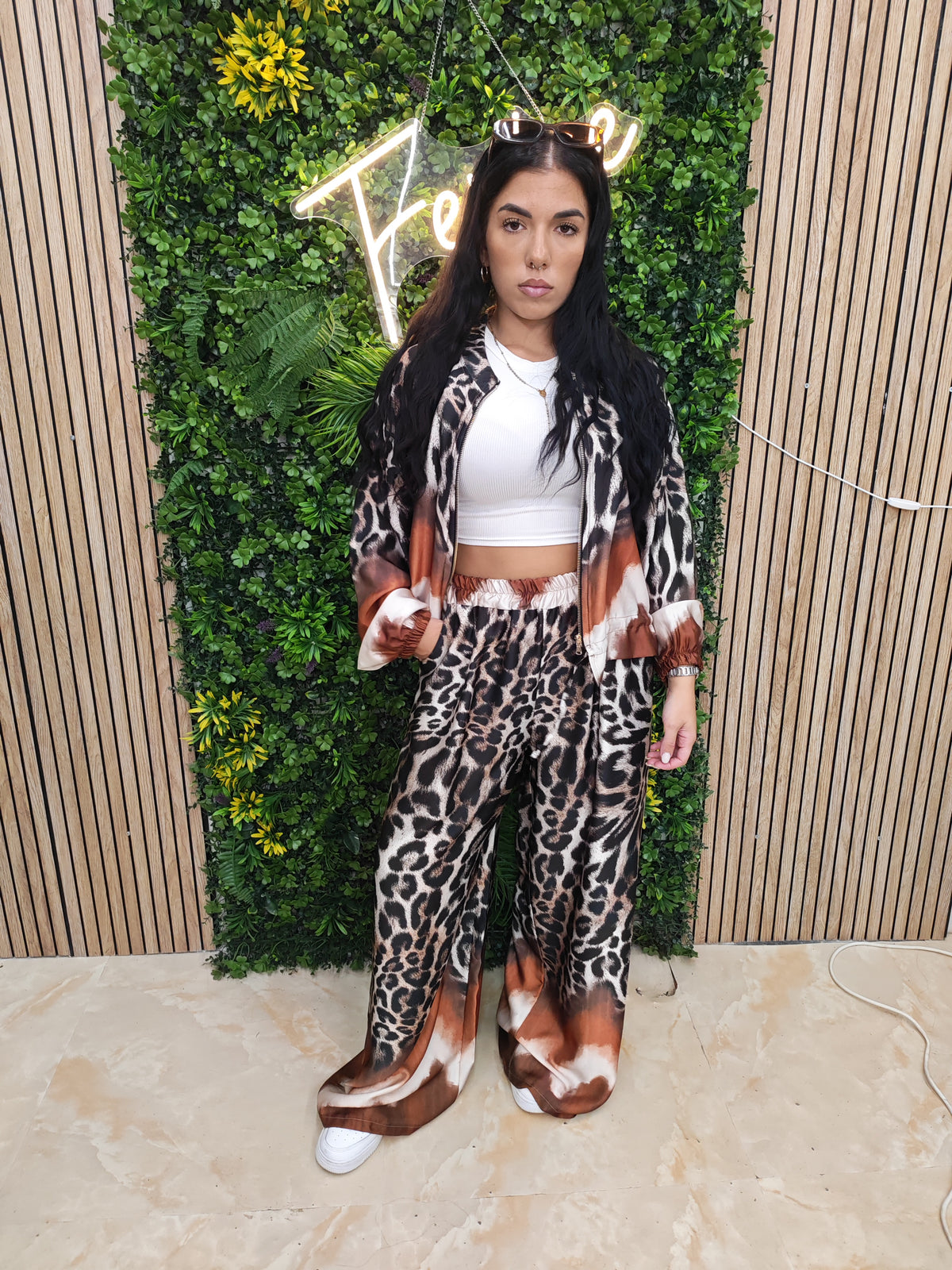 Coordinato Safari – Set Due Pezzi Animalier Giacca e Pantalone