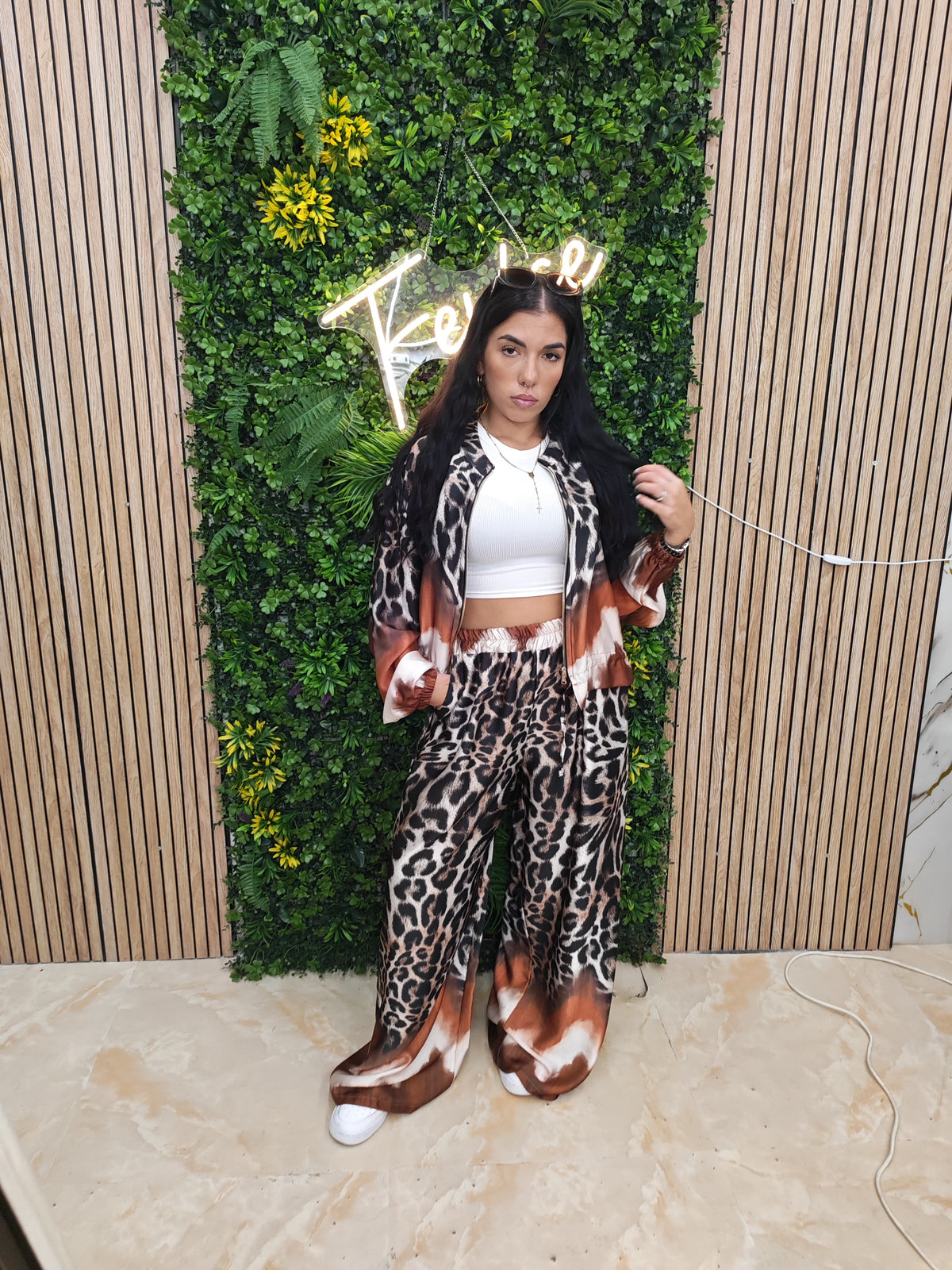 Coordinato Safari – Set Due Pezzi Animalier Giacca e Pantalone