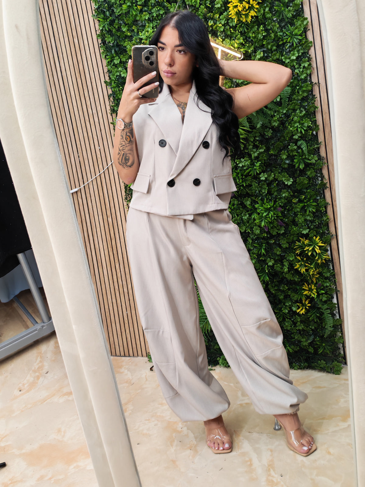 Coordinato Jacket – Gilet Doppiopetto e Pantalone a Palloncino